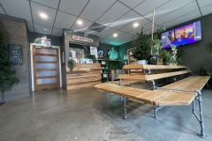 Relaxing lounge area at Happy Leaf